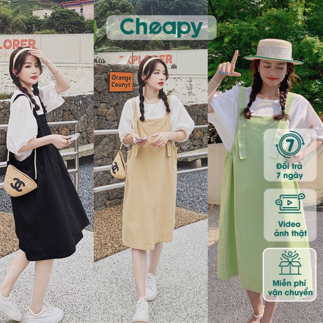 Váy yếm Hàn Quốc ngọt ngào cho ngày mới tràn đầy năng lượng  IVY moda