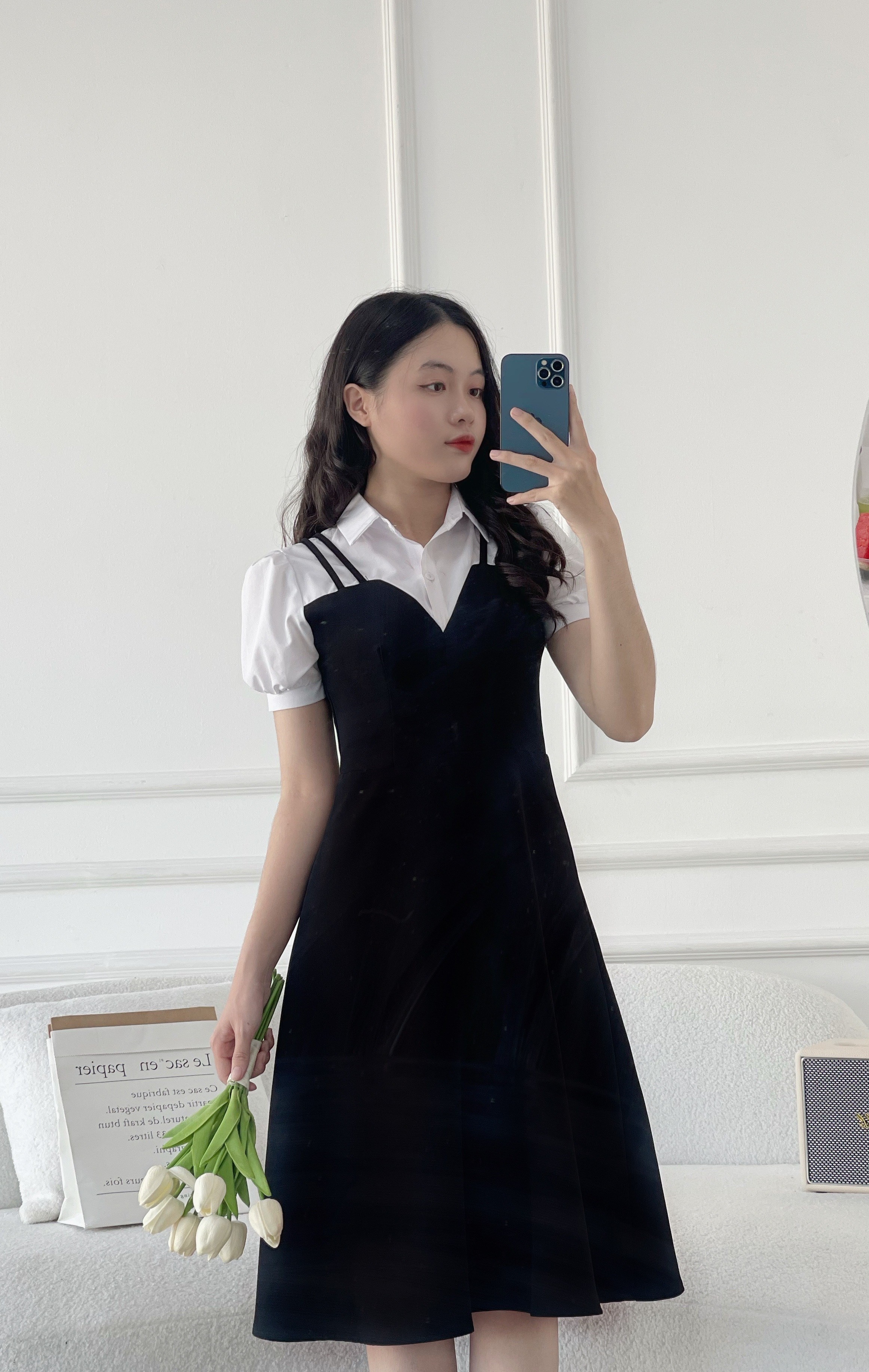 Đầm sơ mi nữ dáng suông dài tay ngắn kẻ sọc chất xốp, váy sơ mi suông dài  form rộng kẻ sọc cộc tay xẻ vạt | Shopee Việt Nam