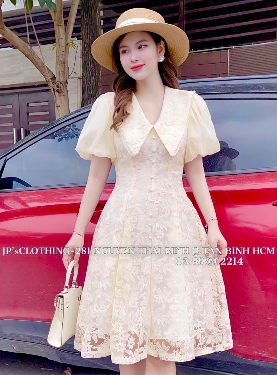 Đầm ren dáng xòe, tà bong – MM Outfit