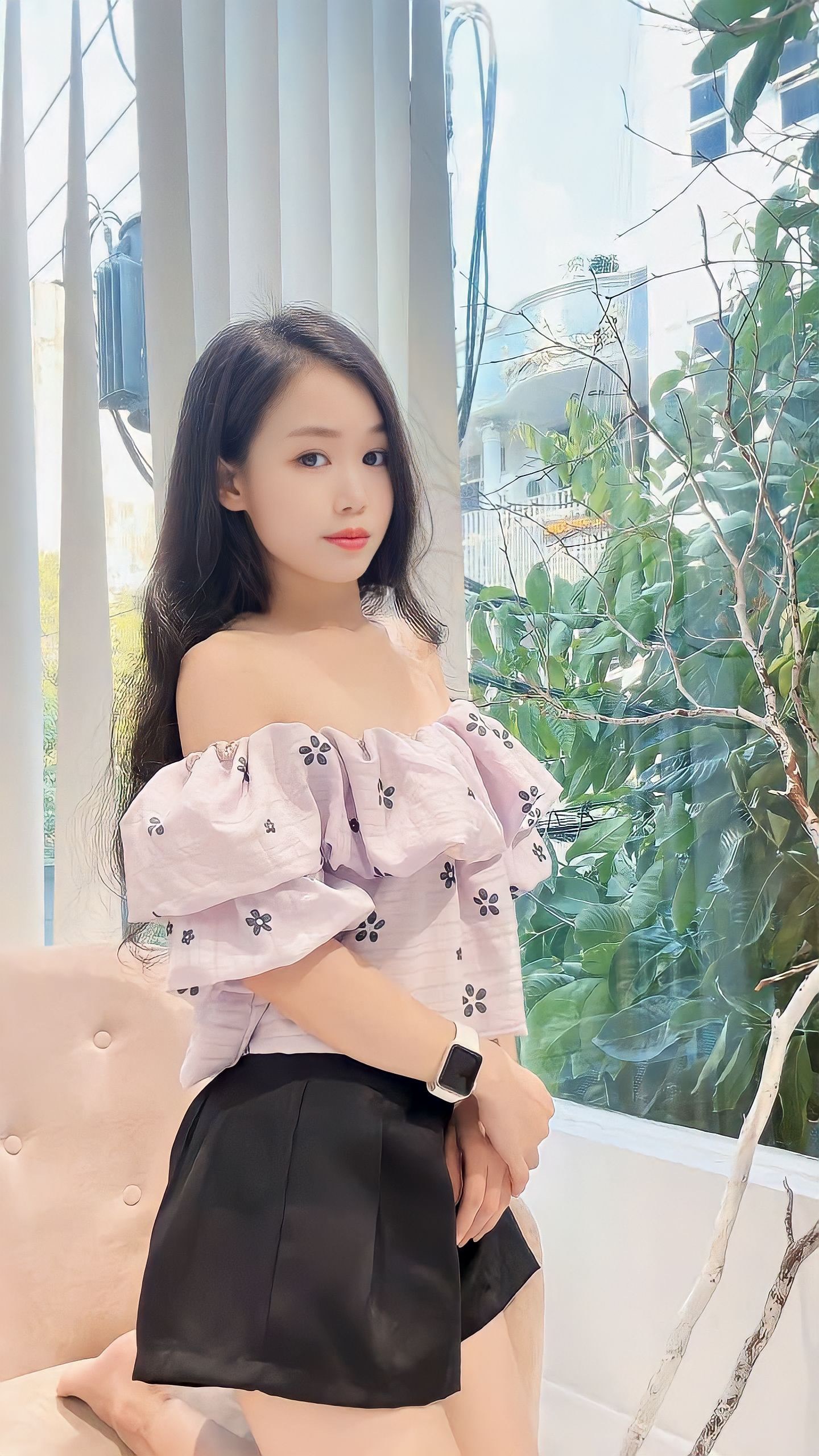 MIỄN PHÍ SHIP 2022) Đầm hoa nhí xẻ tà màu xanh, váy hoa lá trễ vai trẻ  trung xinh xắn | Shopee Việt Nam