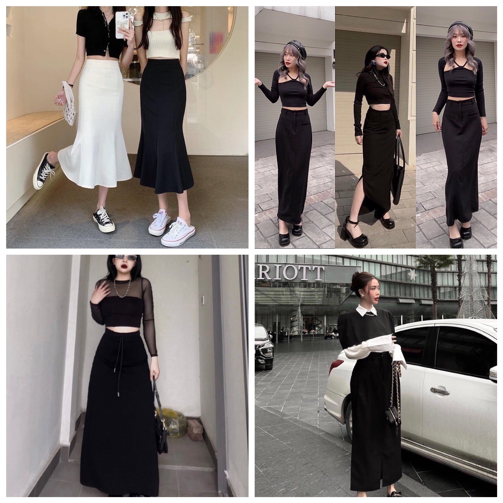 Lịch sử giá Chân váy da punk chân váy ngắn chữ a cạp cao xẻ tà màu đen cho  nữ thời trang đường phố harajuku thời trang hàn quốc mùa thu cập