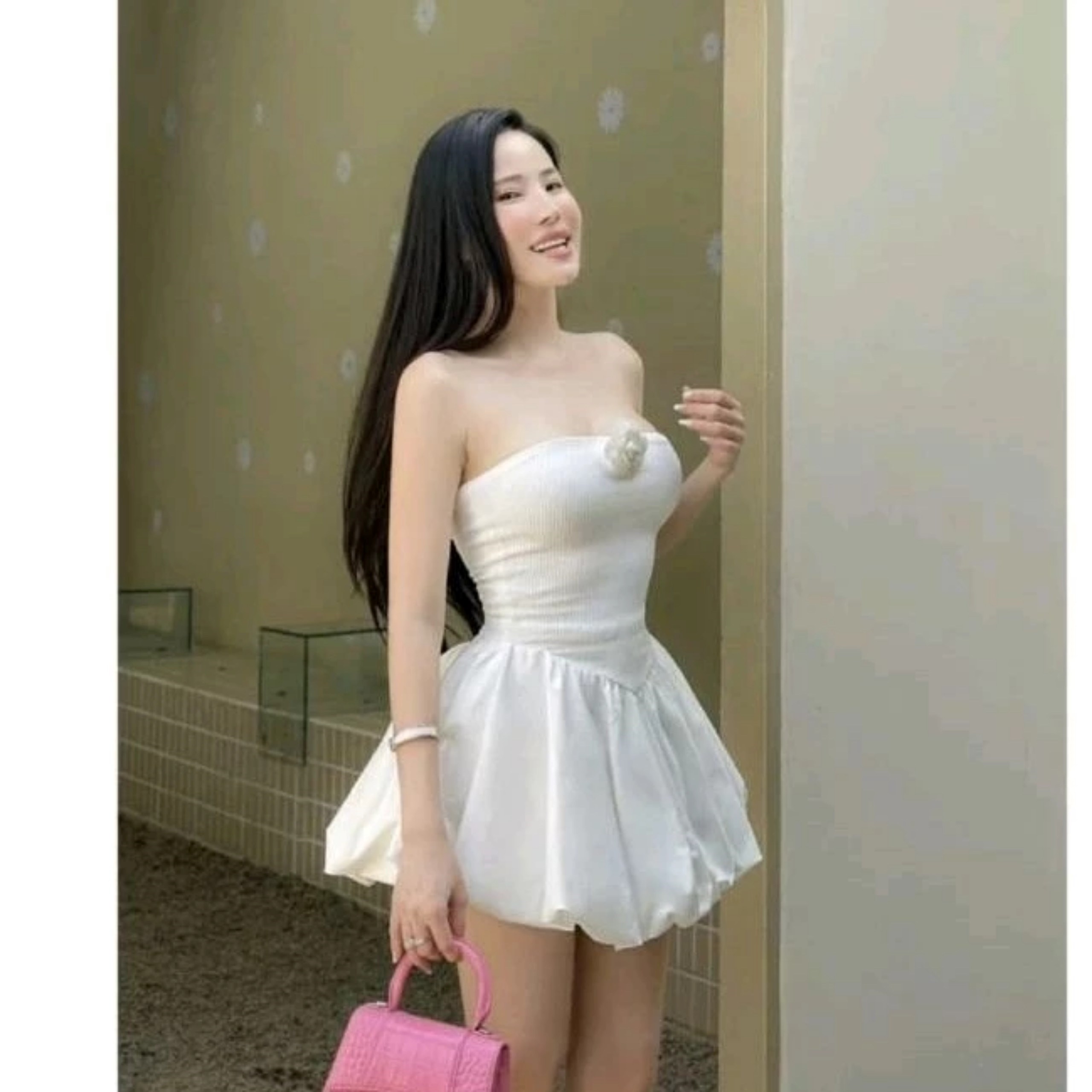Váy Body Nữ Hở Lưng Thiết Kế Tay Ngắn Khoét Eo Vd065 - Sanjoli