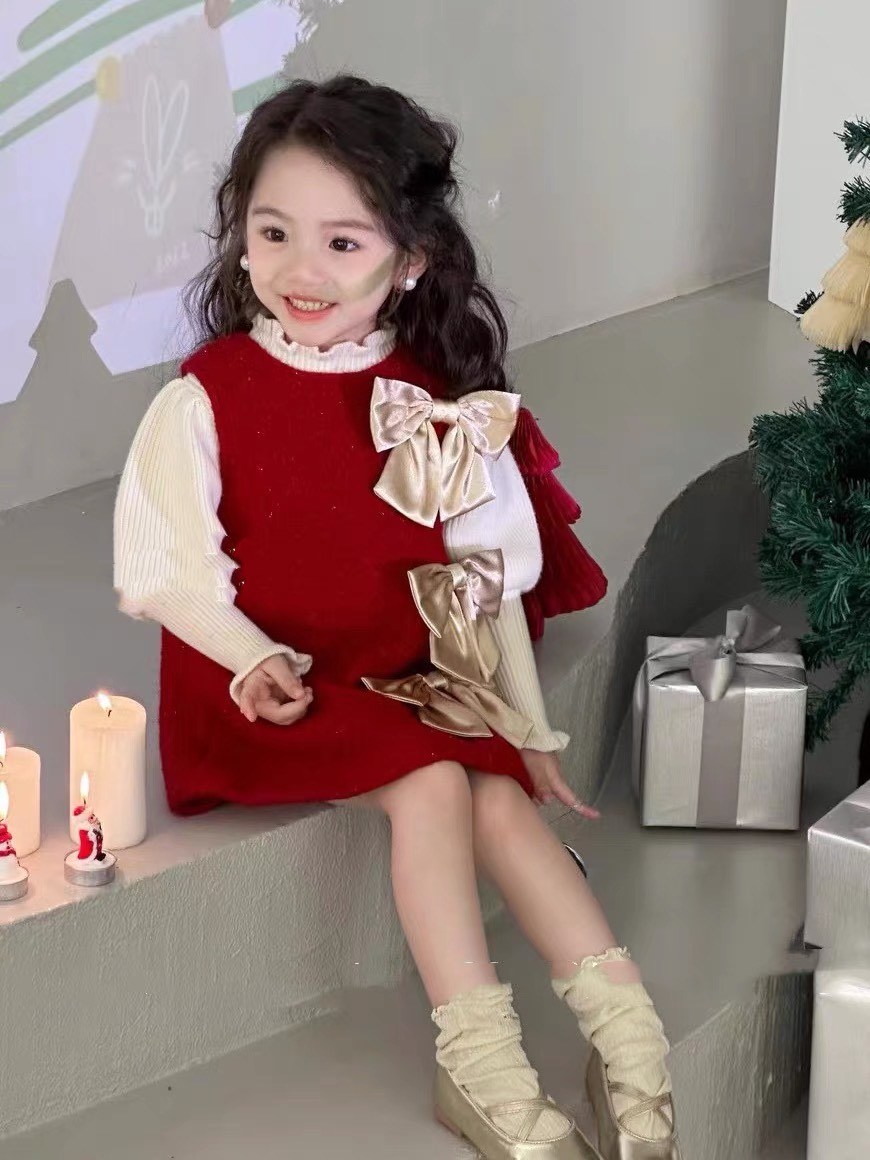 Váy cho bé gái, váy áo nỉ đỏ phối ren mặc tết, Noel siêu đẹp | Shopee Việt  Nam
