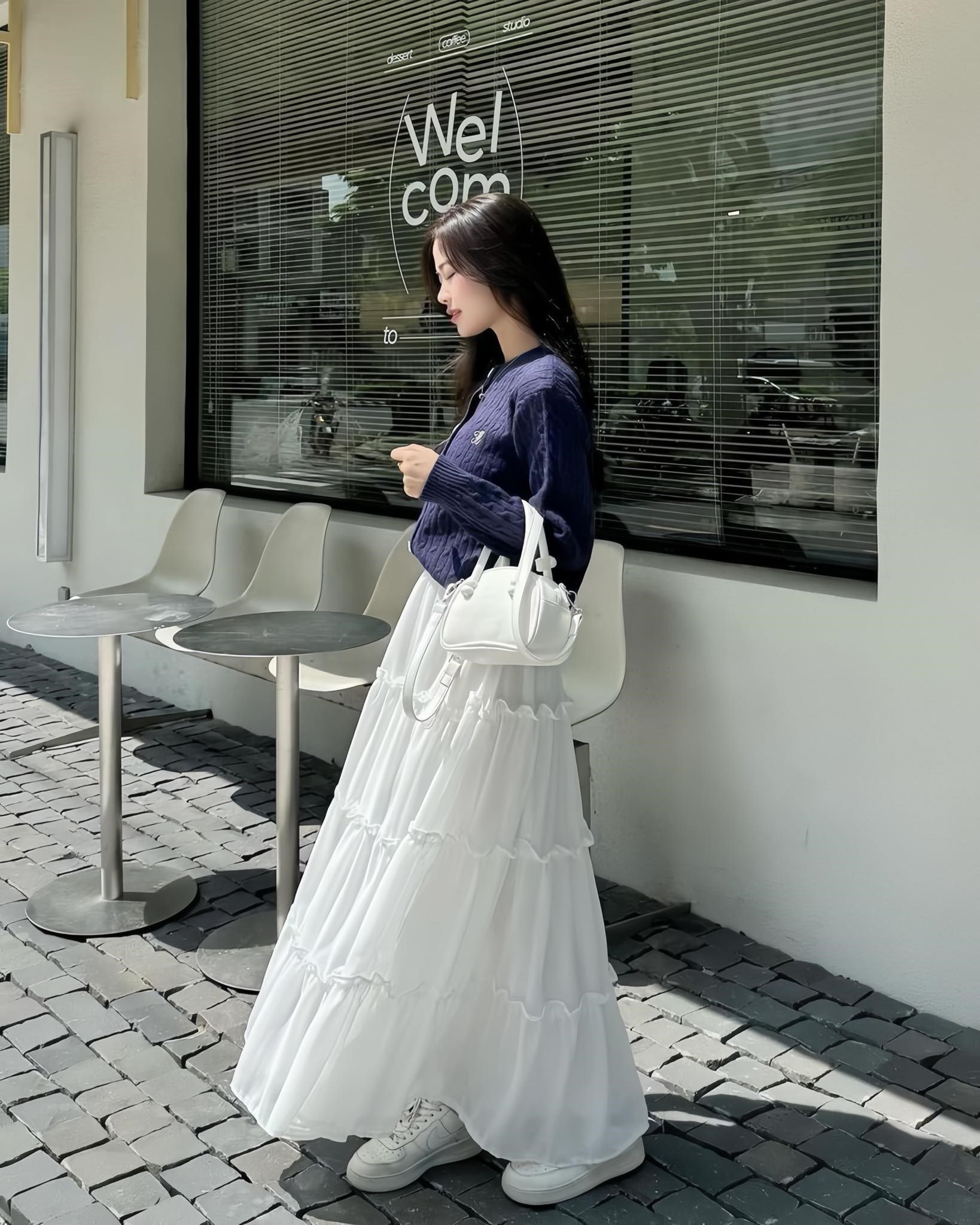 Mua Chân váy xòe 2 tầng cạp chun dáng dài màu đen, trắng freesize - Trắng  tại Giadinhshop2020 | Tiki