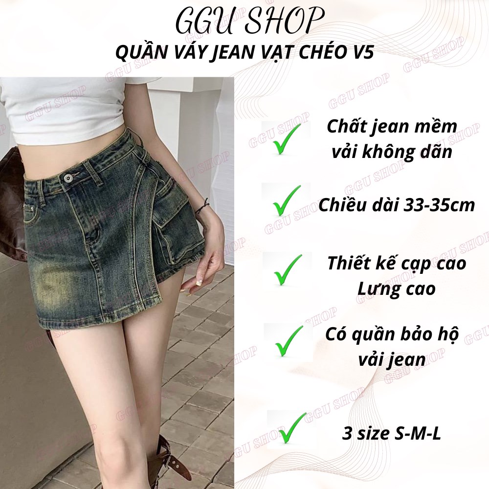 Chân váy da chữ a cạp chéo kanimi - quần giả váy vạt chéo 3 cúc cực hot